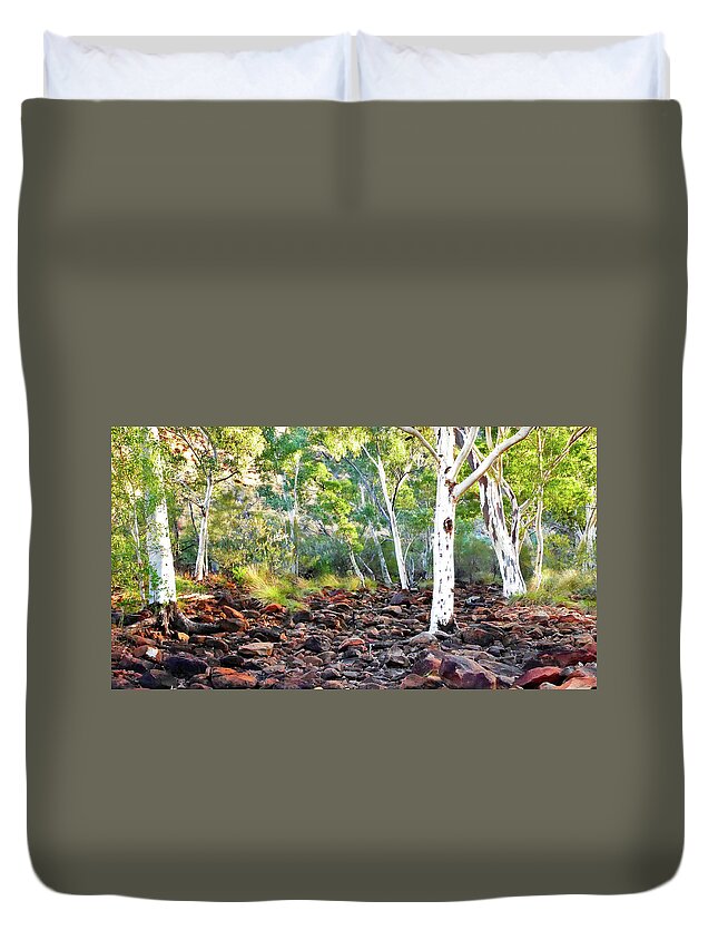 Raw And Untouched Northern Territory Series By Lexa Harpell Duvet Cover featuring the photograph Kings Creek - Kings Canyon Australia by Lexa Harpell