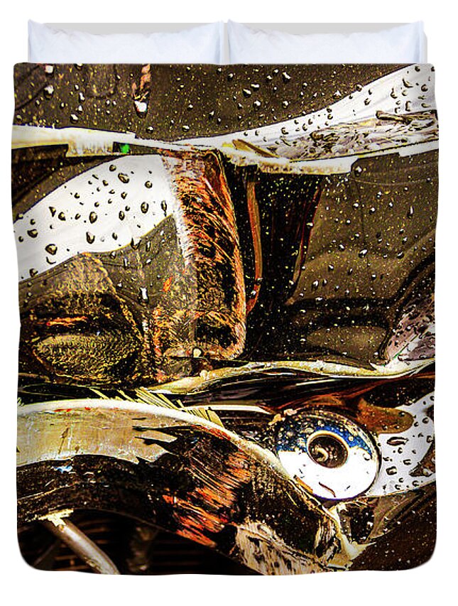 Raindrops Duvet Cover featuring the photograph Knautschzone No.5 by Liquid Eye