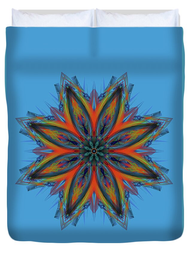 The Kosmic Kreation Africa Mandala Is A Unique Duvet Cover featuring the digital art Kosmic Kreation Africa Mandala by Michael Canteen