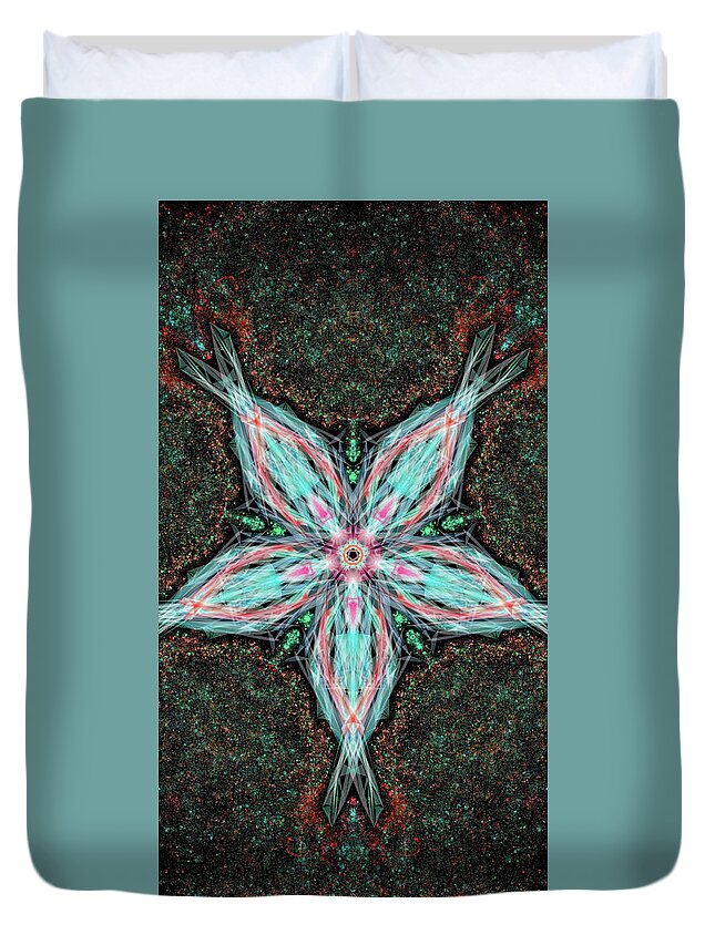 Kosmic Kreation Seed Of Light Duvet Cover featuring the digital art Kosmic Kreation Seed of Light by Michael Canteen
