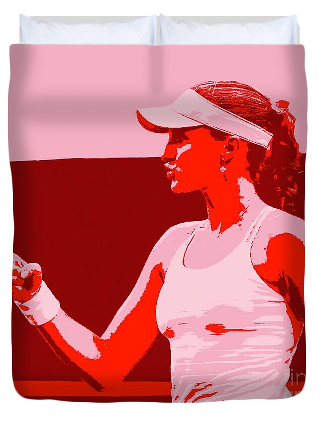 Mladenovic Duvet Cover featuring the painting Kristina Mladenovic by Jack Bunds
