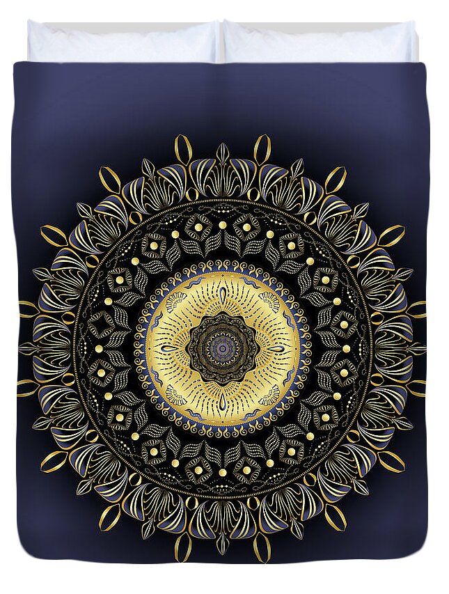 Mandala Duvet Cover featuring the digital art Kuklos No 4343 by Alan Bennington