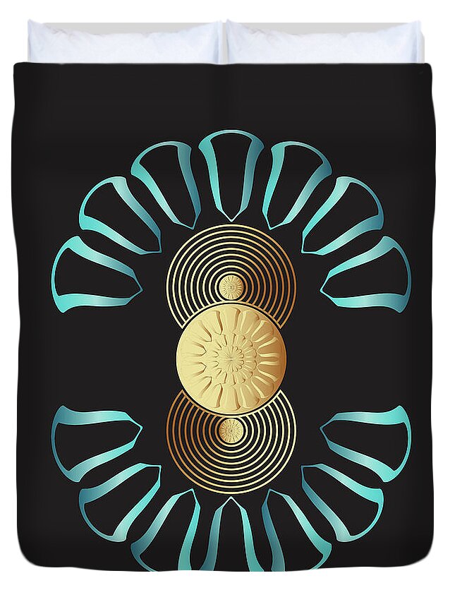 Mandala Duvet Cover featuring the digital art Kuklos No 4366 by Alan Bennington