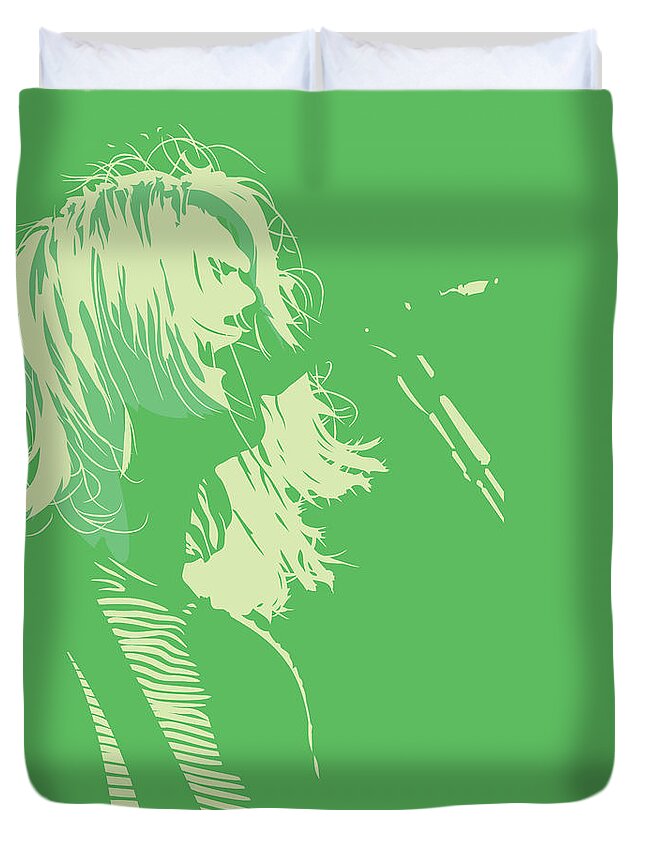 Kurt Cobain Duvet Cover featuring the digital art Kurt Cobain by Kevin Putman