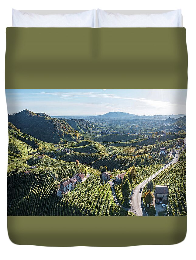 Wine Duvet Cover featuring the photograph La Strada del Prosecco by Francesco Riccardo Iacomino