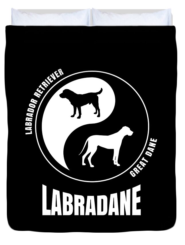 Labradane Dog Cross Breed Jersey Duvet Cover featuring the digital art Labradane Cross Breed Dog Owners Gift Pet Labradane by Martin Hicks