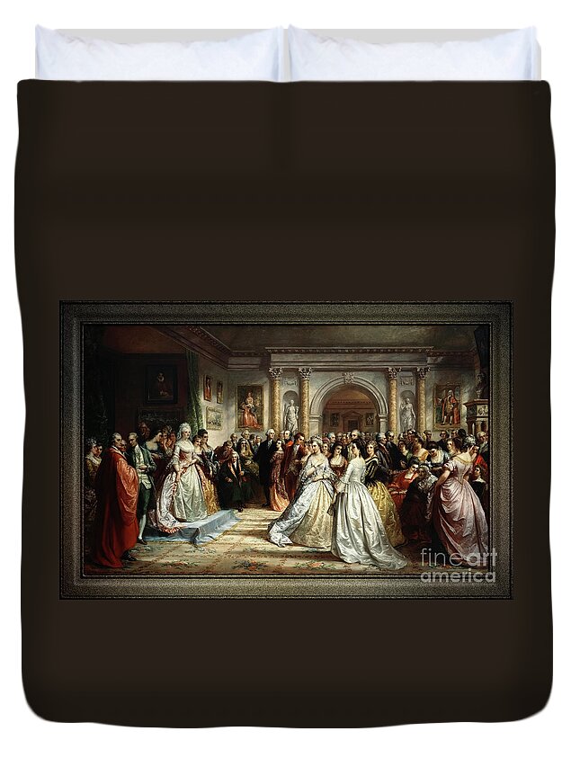 Lady Washington's Reception Day Duvet Cover featuring the painting Lady Washington's Reception Day by Daniel Huntington Old Masters Fine Art Reproduction by Rolando Burbon