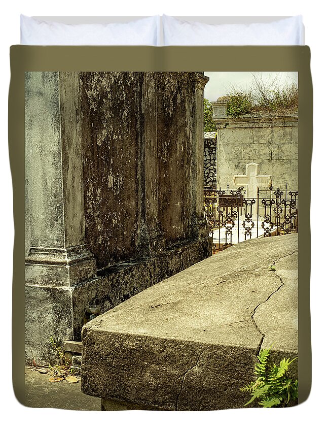 New Orleans Duvet Cover featuring the photograph Lafayette Cemetery, New Orleans by Leslie Struxness