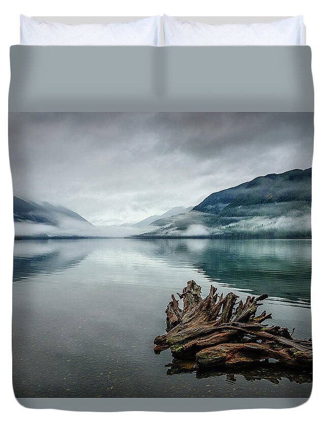 Lake Crescent Duvet Cover featuring the photograph Lake Crescent Relic by Dan Mihai