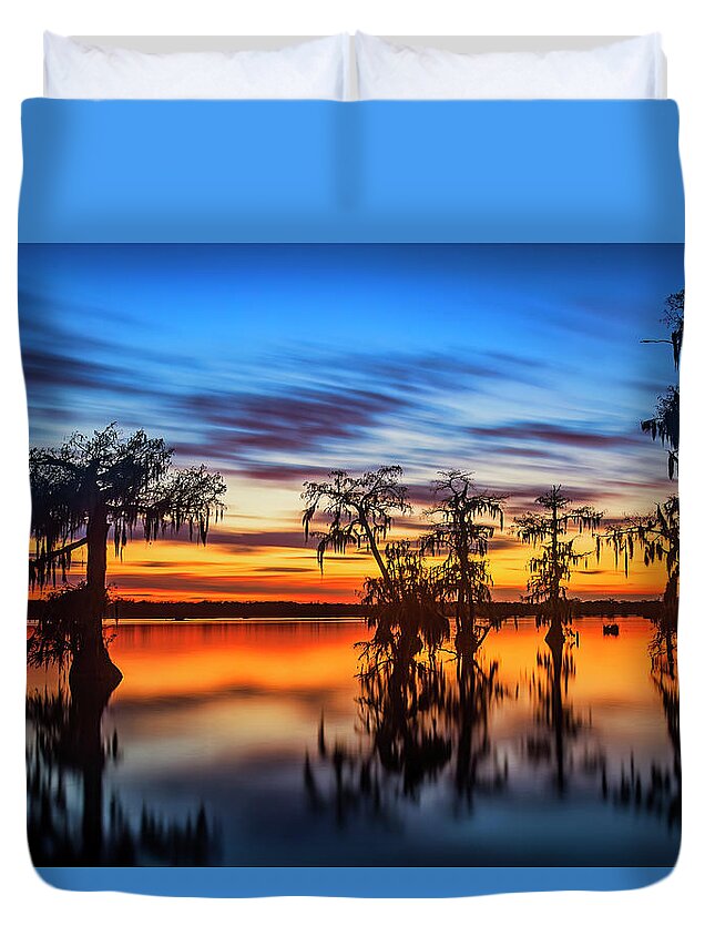 Andy Crawford Photography Duvet Cover featuring the photograph Lake Martin Sunset by Andy Crawford