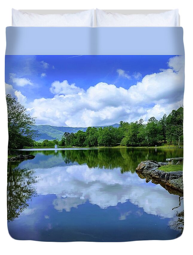 Lake Duvet Cover featuring the photograph Lake Tomahawk by Allen Nice-Webb