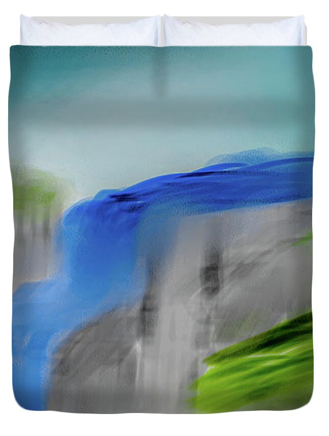 Landscape Play Duvet Cover featuring the digital art Landscape play #j9 by Leif Sohlman