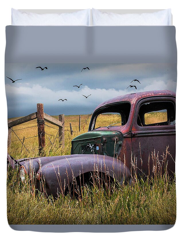 Landscape Duvet Cover featuring the photograph Languishing on the Back Forty by Randall Nyhof