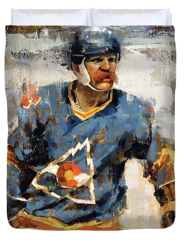 Lanny McDonald Colorado Rockies Hockey Duvet Cover