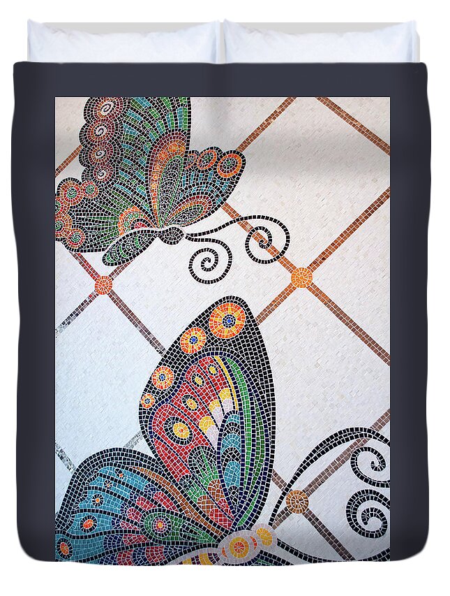 Butterfly Duvet Cover featuring the photograph Las Vegas Butterfly Mosaic II by Kyle Hanson