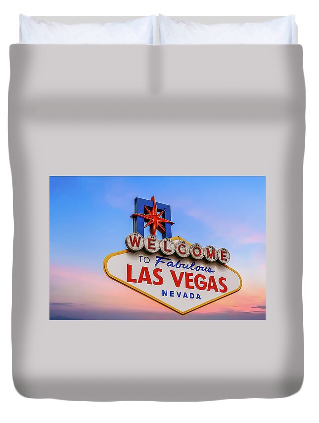 Vegas Duvet Cover featuring the photograph Las Vegas Sign Isolated by Darryl Brooks