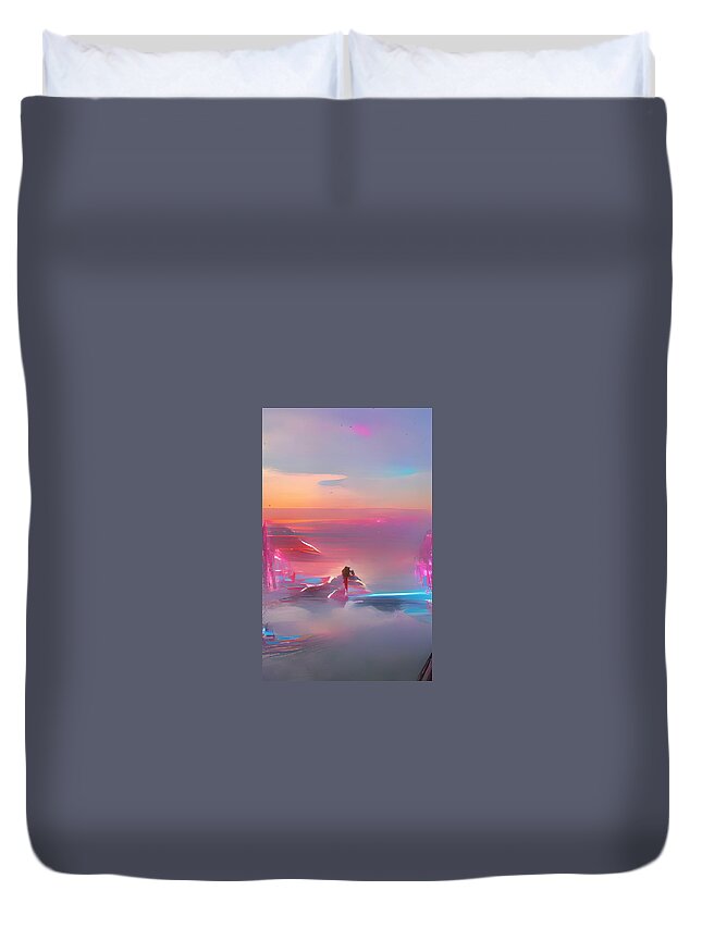  Duvet Cover featuring the digital art Laser by Rod Turner