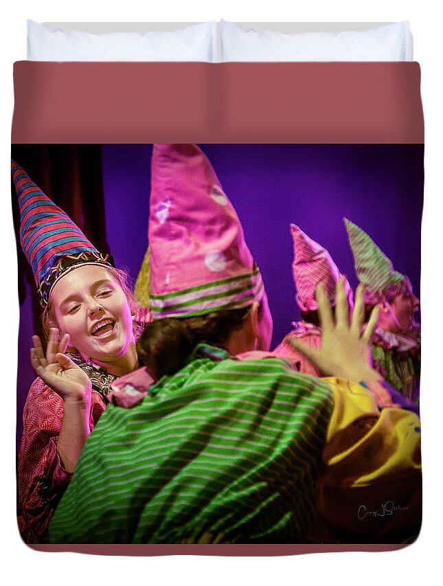 Ballerina Duvet Cover featuring the photograph Laughing Clowns by Craig J Satterlee