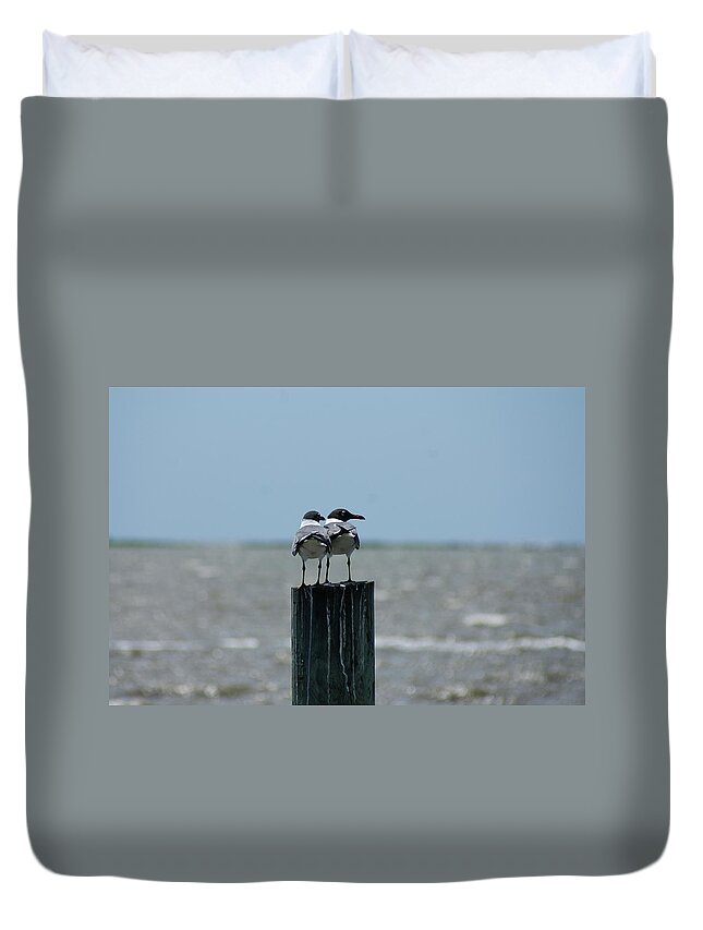  Duvet Cover featuring the photograph Laughing Pair by Heather E Harman