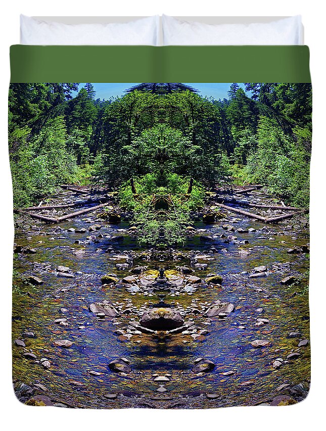 Nature Art Duvet Cover featuring the photograph Laughing Waters of the Umpqua Forest by Ben Upham III