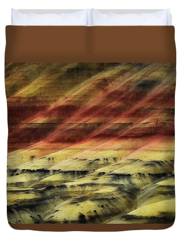 Painted Hills Duvet Cover featuring the photograph Layers of Time by Ryan Manuel