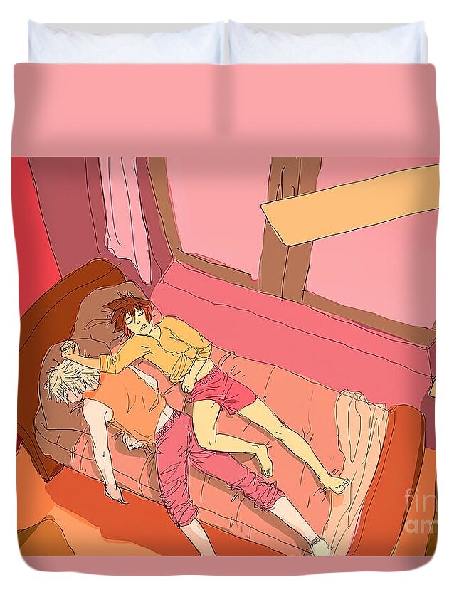  Critical Role Duvet Cover featuring the painting Lazy Afternoons Kingdom Hearts by Ward Philip