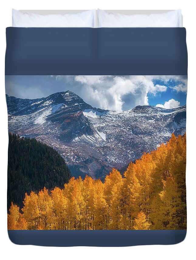 Colorado Landscapes Duvet Cover featuring the photograph Lead King Gold by Darren White