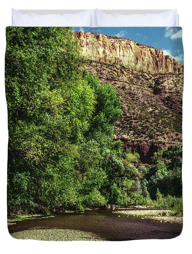 Arizona Duvet Cover featuring the photograph Lead Me Beside Still Waters by Kathy McClure