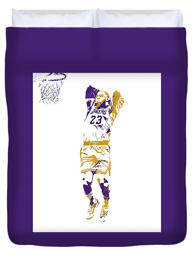 Lebron James Los Angeles Lakers Pixel Art 3 Tote Bag by Joe