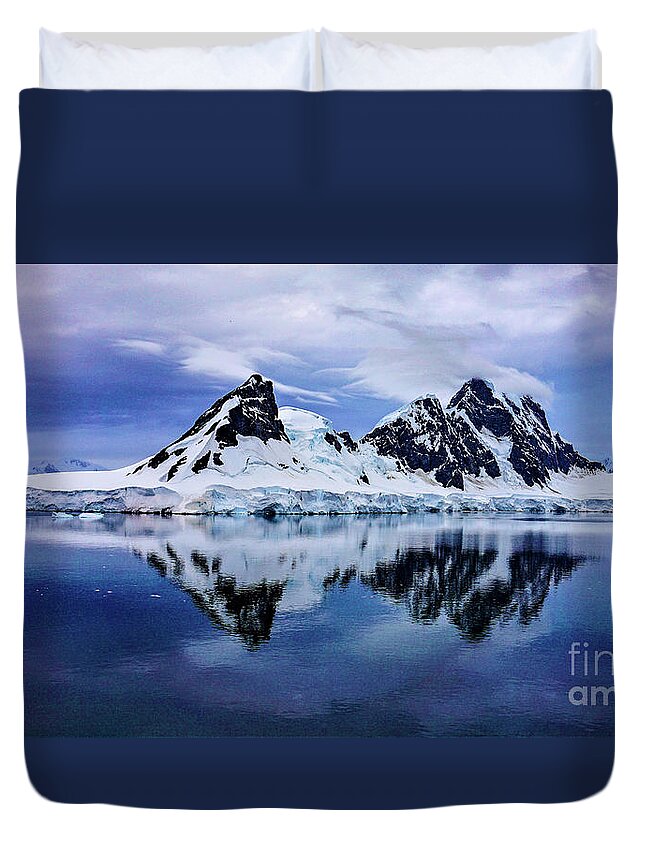 Antarctica Duvet Cover featuring the photograph Lemaire channel by Darcy Dietrich