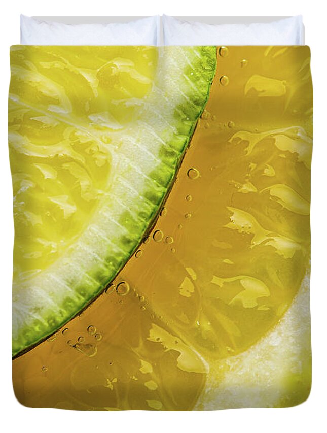 Co2 Duvet Cover featuring the photograph Lemons and Limes in Seltzer by SR Green