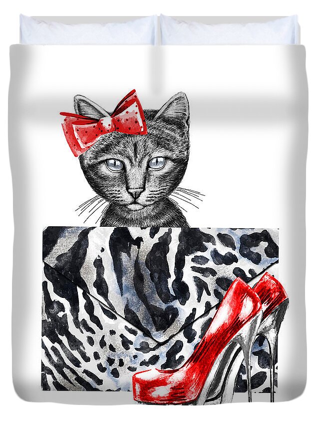 Leopard print bag and high heel shoes Duvet Cover by Mihaela Pater - Pixels  Merch