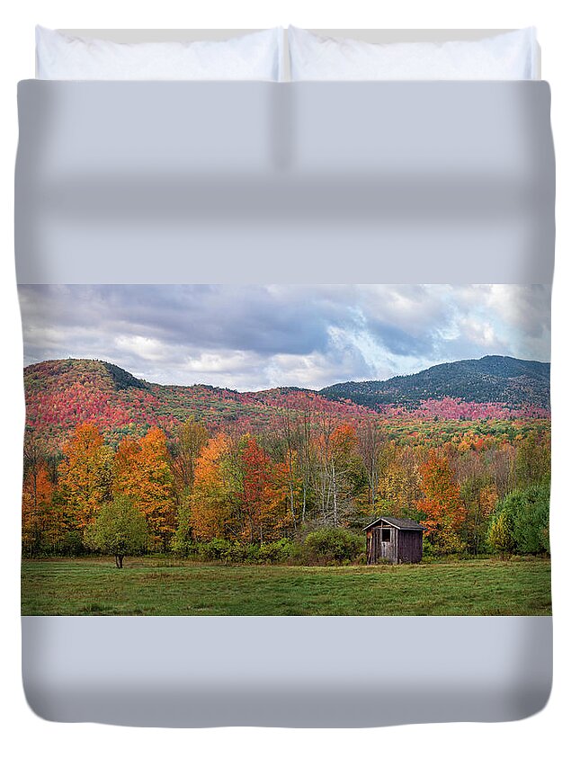 Outhouse Duvet Cover featuring the photograph Let It All Go by Mark Papke