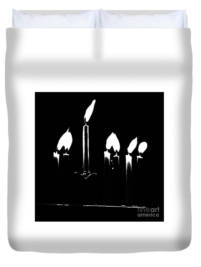 Black And White Duvet Cover featuring the photograph Let Us Pray by Eileen Gayle