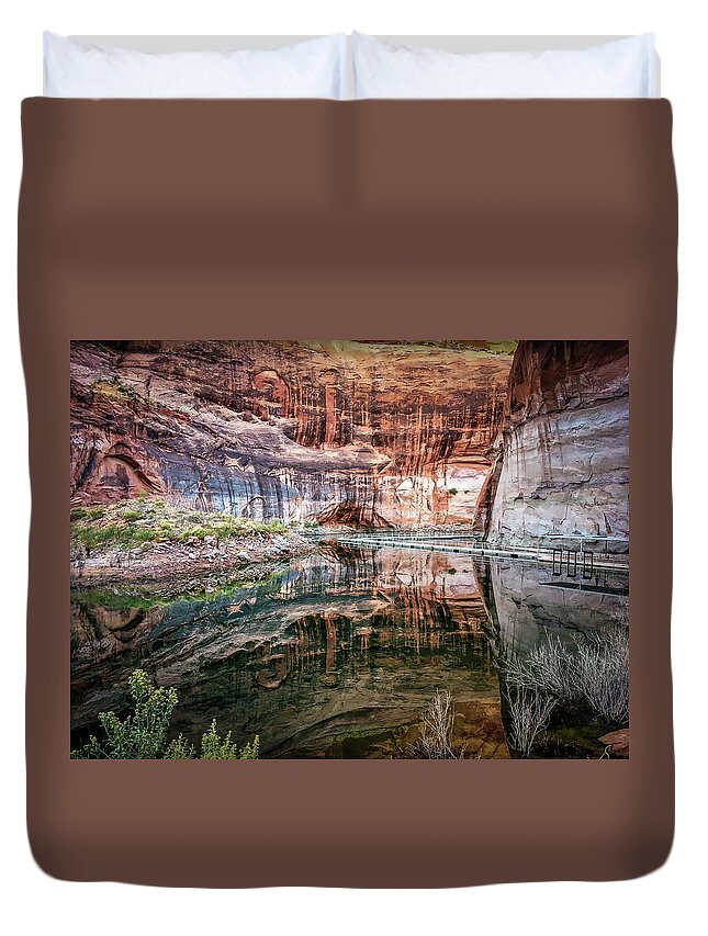 Lake Powell Duvet Cover featuring the photograph Levitating Pathway to Rainbow Bridge by Bradley Morris