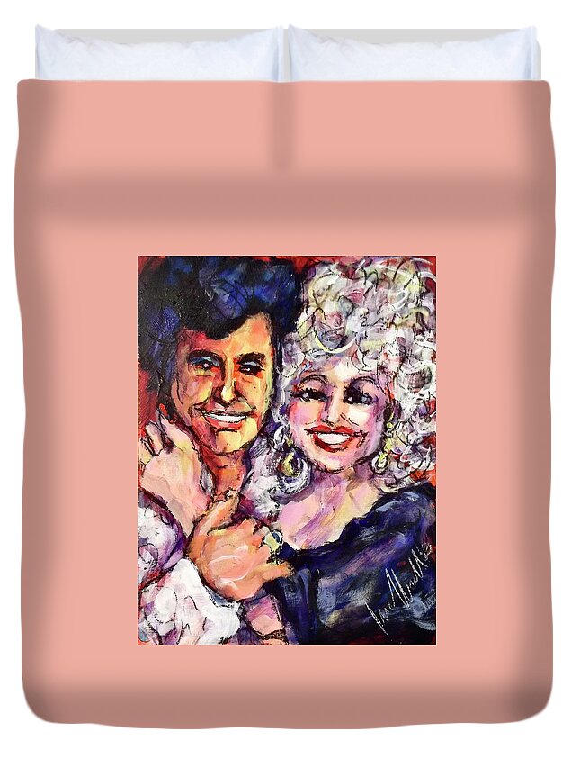 Painting Duvet Cover featuring the painting Liber-Olly by Les Leffingwell