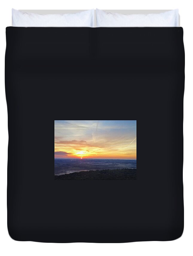  Duvet Cover featuring the photograph Liberty Park Sunrise by Brad Nellis