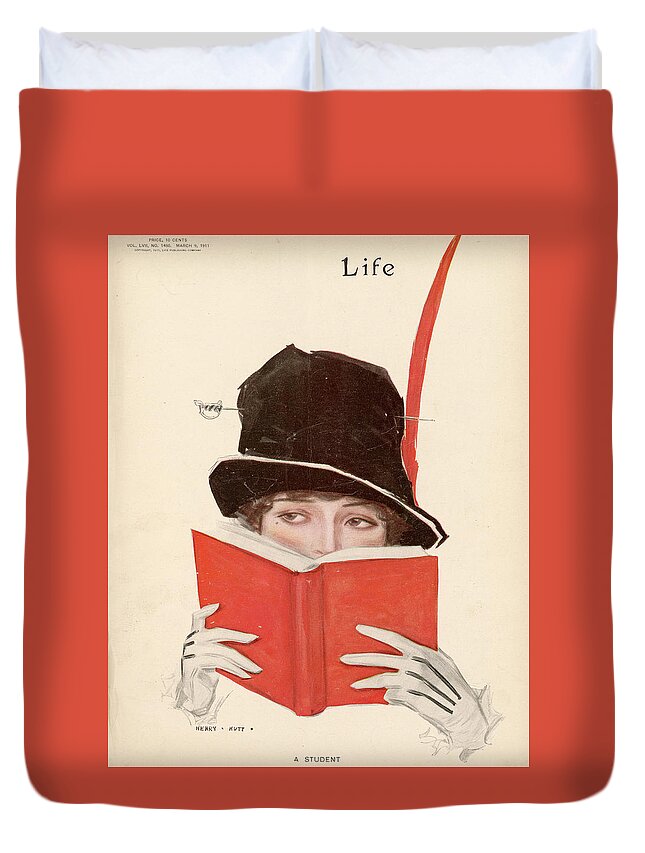 Life Magazine Cover Duvet Cover featuring the mixed media Life Magazine Cover, March 9, 1911 by Henry Hutt