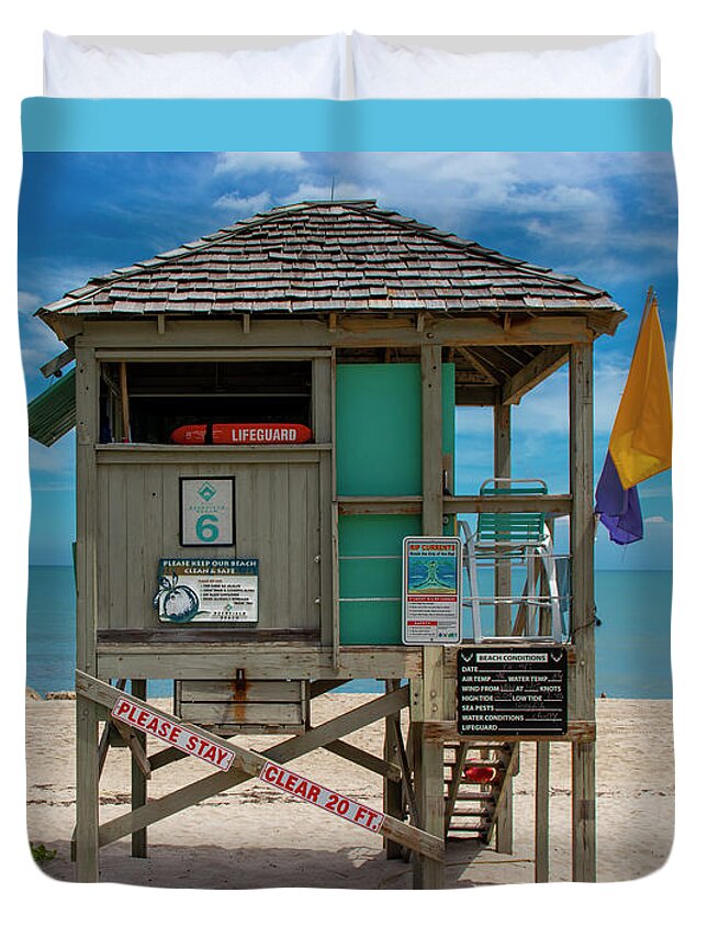 Lifeguard Duvet Cover featuring the photograph Lifeguard Station #6 by Blair Damson
