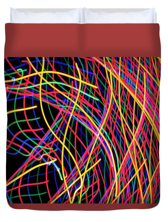 Light Duvet Cover featuring the photograph Light Painting - Wind by Sean Hannon