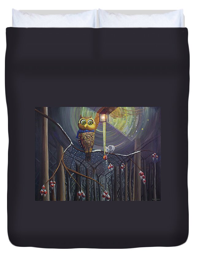  Duvet Cover featuring the painting Lighting the Way by Mindy Huntress