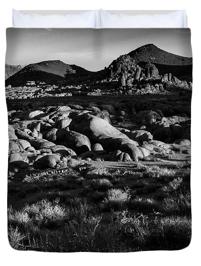 Landscape Duvet Cover featuring the photograph Lighting Up the Desert by Ryan Huebel