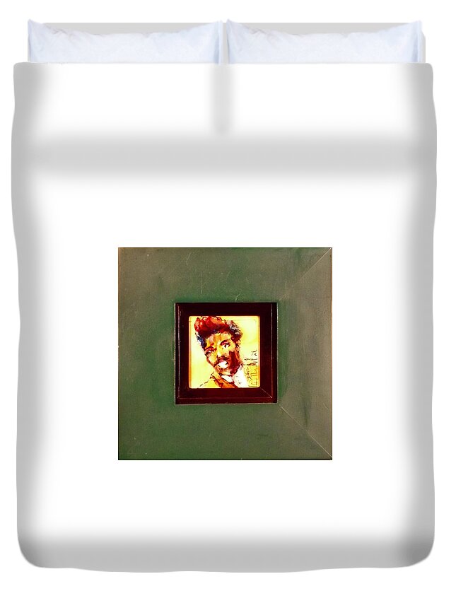 Painting Duvet Cover featuring the painting Lil Richard by Les Leffingwell