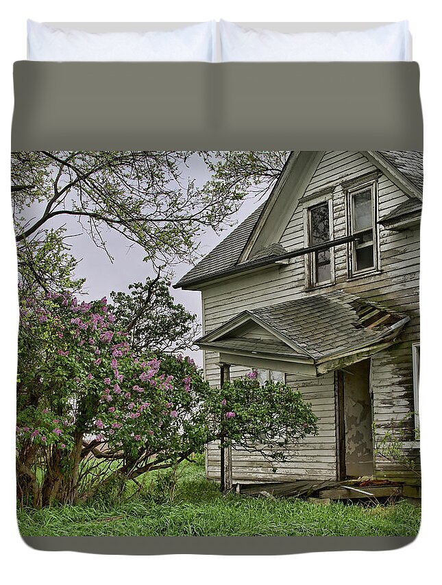 Lilacs Duvet Cover featuring the photograph Lilacs Remember by Alana Thrower