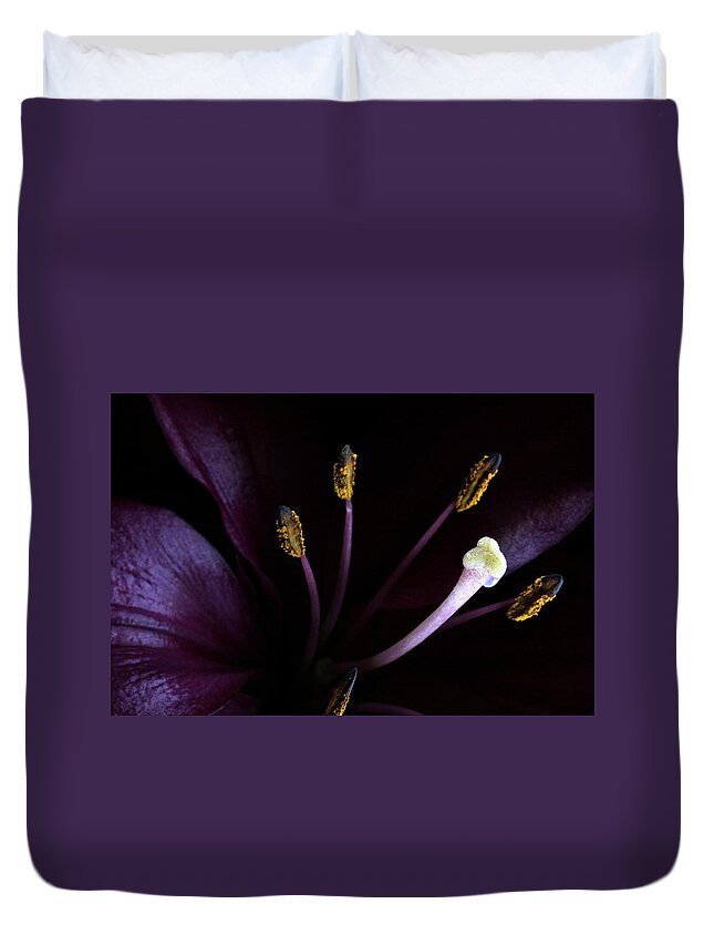 Botanica Duvet Cover featuring the photograph Lily 3684 by Julie Powell