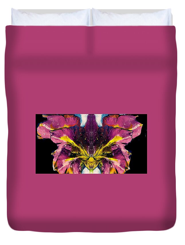 Flower Duvet Cover featuring the painting Lily Girl by Amy Shaw