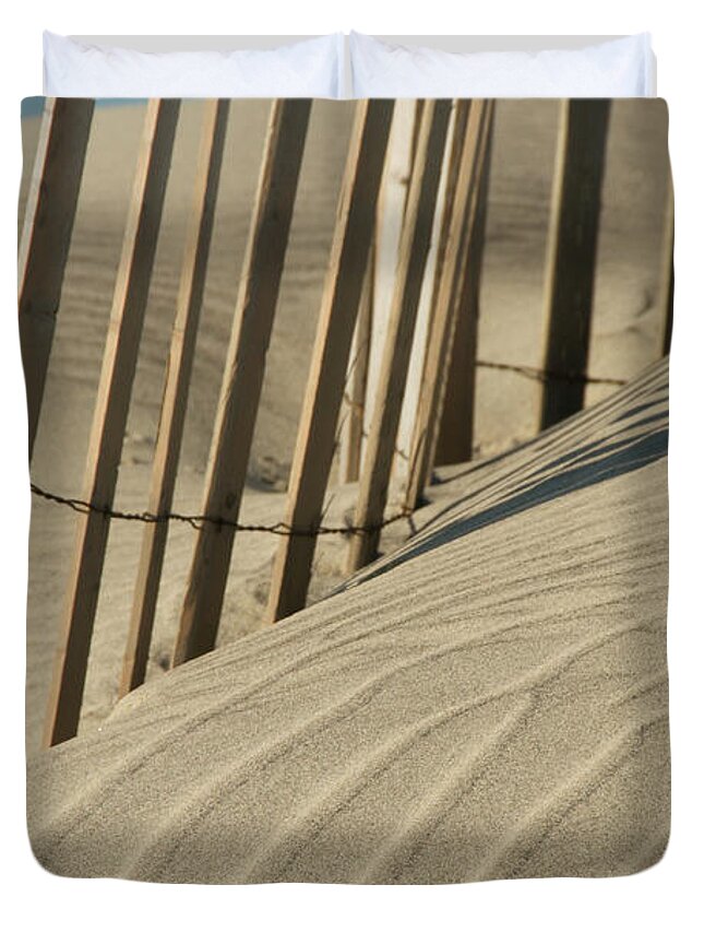 Lines Duvet Cover featuring the photograph Lines in the Sand by Melissa Southern