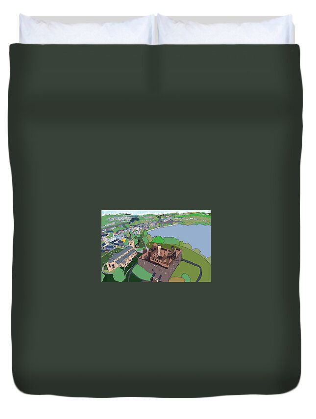 Linlithgow Duvet Cover featuring the digital art Linlithgow Palace by John Mckenzie