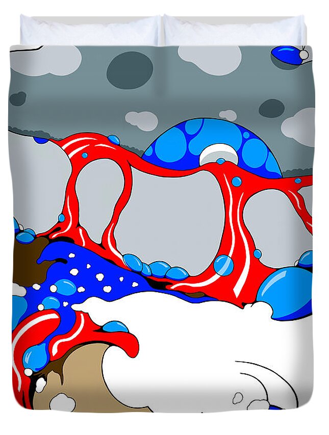 Election Duvet Cover featuring the digital art Liquid Nation by Craig Tilley