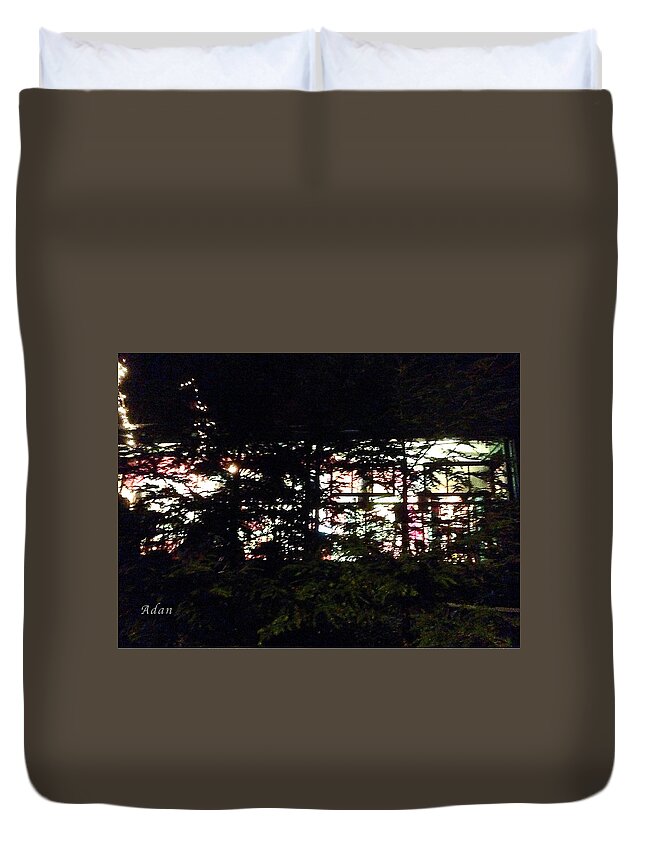 Silhouettes Duvet Cover featuring the photograph Lit Like Stained Glass by Felipe Adan Lerma